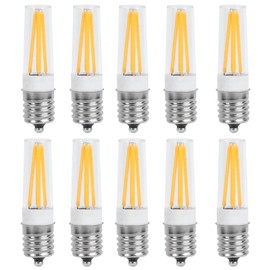 10Pcs E17 Long Filament Bulbs AC110V 3W for Chandelier Ceiling Lamp Table Lamp Warm White