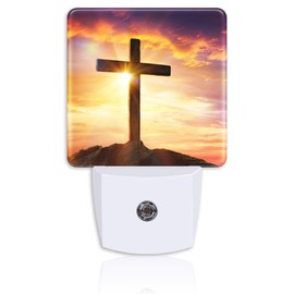 Neidius Christ Cross at Sunset Night Light for Kids Girls Boys,Crucifixion of Jesus LED Night Light Plug into Wall with Dusk to Dawn Sensor for Room Decor,Hallway,Kitchen,Bathroom,Nursery,Stairs