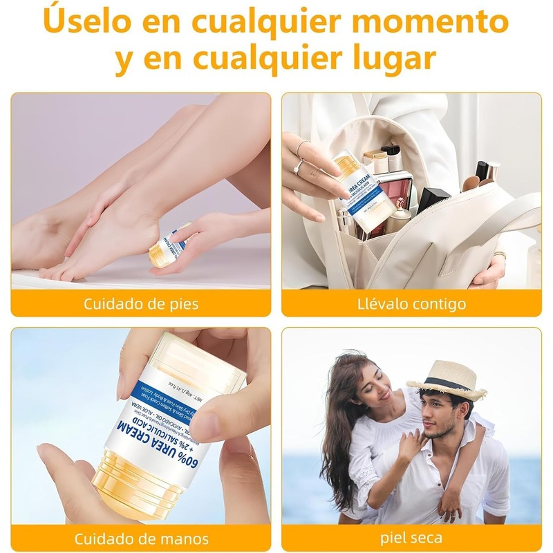 2pcs Crema con Urea 60 para Pies, Hidratante Pies Resecos