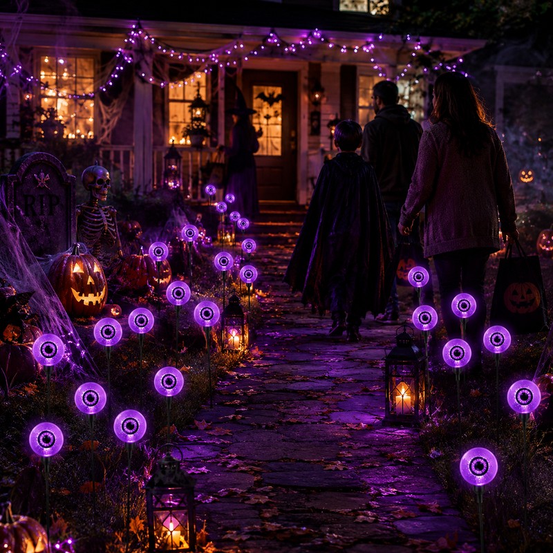 Solar Eyeball Lights for Halloween Decor – 6-Head Outdoor Stake