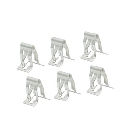 A ABSOPRO Pack of 6 Car Dashboard Console Panel Clips 15 x 16.6 mm Metal Silver Tone
