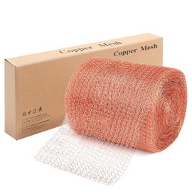 Copper Mesh,125mmX12m(5" x39.37ft),Pure Copper Mesh Roll Knit Copper Mesh,Gap Blocker for Building Hole,Protect Saplings&Seeds,Barbecue Grill Clean,Fill Fabric DIY.