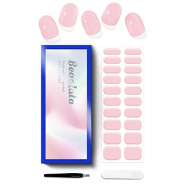 Beaolata Semi Cured Gel Nail Strips - UV Light Gel Nail Stickers - 20 Long Lasting Salon Quality Wraps (Sweet Pink Enigmatic)