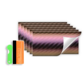 Free Tool Kit 6pcs 4"x6" Compatible with GMC Emblem Overlay Champagne Carbon Fiber Purple Gold Chameleon Vinyl Wrap Kit Sticker Decal Film Overlay Sheet