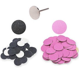 Bogoro Sanding Disc Pedicure 100 Pieces Feet Grinder Sandpaper Callus Remover Sanding Disc Pedicure Tool Replacement Accessories with Shaft for Hard, Dead Skin, Cracked Heel (Diameter 15 mm)
