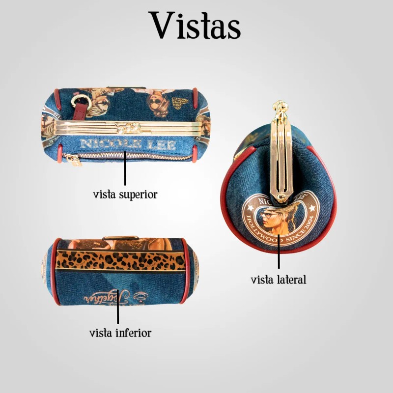 Monedero Nicole Lee De Mezclilla Con Broche Kisslock Fw24 Color