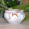 Small Tunisian Marble Ashtray in Blue, Brown and White
