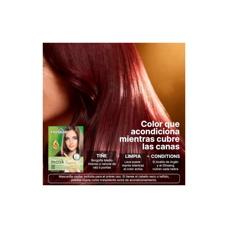 Herbishh - Champú colorante para cabello gris, champú con tinte