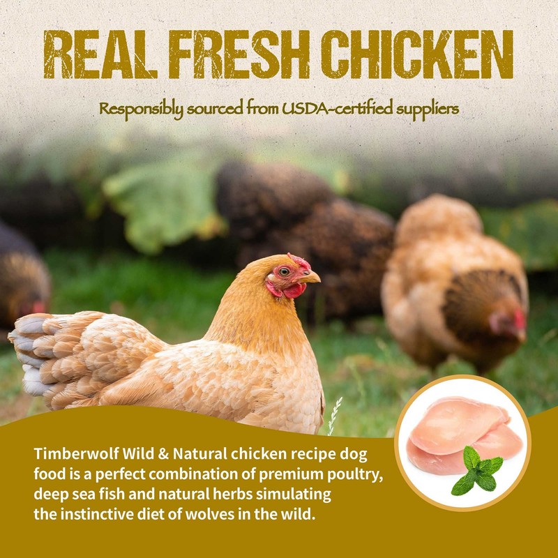Timberwolf Wild & Natural Chicken Recipe Dry Dog Food 4lb