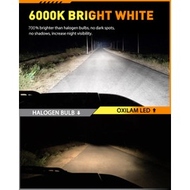 OXILAM H4 LED Bulbs, 9003/HB2 Replacement, 22000LM 6500K White, 1:1 Halogen Fit, No Flicker, 60000H Lifespan, 2PCS