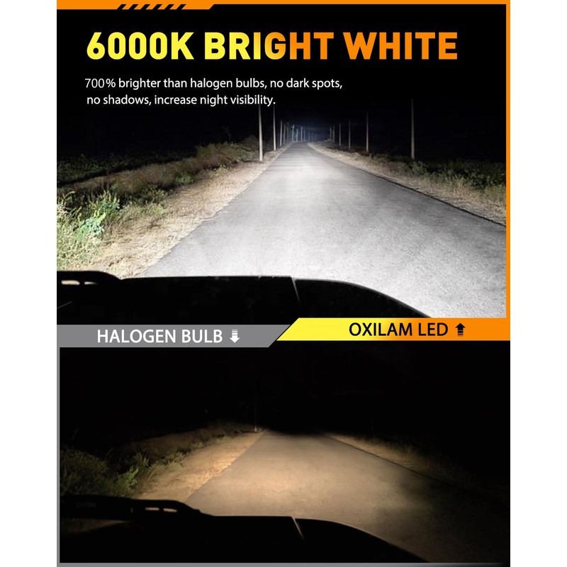 OXILAM H4 LED Bulbs, 9003/HB2 Replacement, 22000LM 6500K White, 1:1