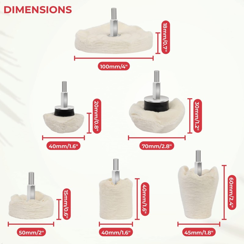 GADLANE Polishing Wheel - 6pcs Polishing Pads, Buffing Wheel For