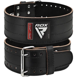 RDX 4 Inch Leather Weightlifting Belt, IPL USPA Approved, 12 Adjustable Holes, 6 mm Training Belt Buckle, Powerlifting Fitness Strength Training Belt Bodybuilding, Weightlifting Padded, Men Women