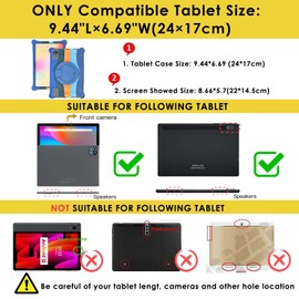 DETUOSI Silicone Case for ‎Plimpton ‎PlimPad P60 10 inch, Multi Angle Protective Case for Moderness MB1001 10 inch, Hoozo 10.1 inch, VASTKING KingPad K10 10.1 inch Tablet, Dazzling Dark Blue