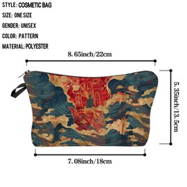 Livel lhood Figure of Buddha Makeup Bag Cute Small Organizer Zipper Pouch Figure of Buddha Coametic Bag Birthday Present for Women Friends -2