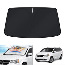 KUST Windshield Sun Shade for Dodge Caravan Mini Van 2008-2018 2019 2020 (NOT for Dodge Grand Caravan) Window Accessories Sunshade Sun Visor Protector Foldable Block UV Rays