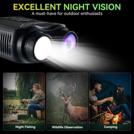 VERYMODEL Night Vision Goggles, 4K Night Vision Binoculars, 8X Digital Zoom,7 Gear Infrared, 3''HD Screen Camera Built in 32GB Card to Save Photos & Videos for Camping, Hunting