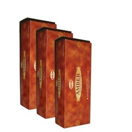 HEM AMBER Incense, 3 Boxes - (360 Sticks Bulk per Order)