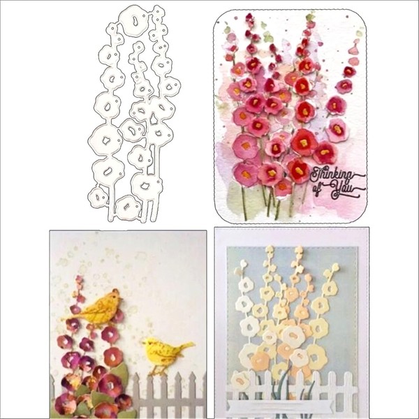Ammsochy 3D Background Cutting Dies Metal Stencils Scrapbooking Tools Flowers