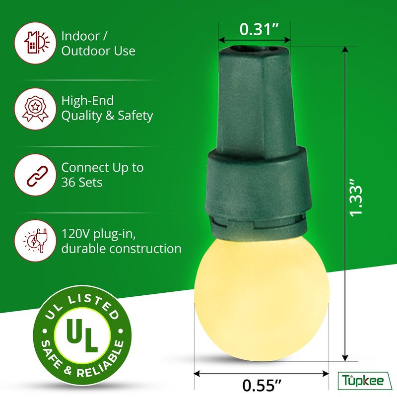 Tupkee Pearlized Glass Mini Globe Lights Set - 70 G15