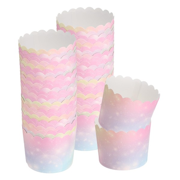 sourcing map 50pcs Cupcake Wrappers for Wedding, Paper Baking Cups