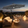 AckMizz Solar Offset Patio Umbrella - 10 ft Solar Cantilever