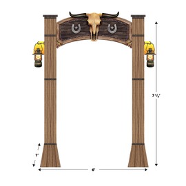 Beistle 7' 6" x 6' Cardboard Western Archway Photo Prop, Prom Decorations, Photography Backdrop, Wild West Theme Party Décor