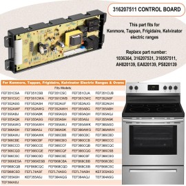 for Frigidaire Kenmore Tappan Kelvinator Replacement for Kenmore Frigidaire Range Oven Electronic Control Board 316207511