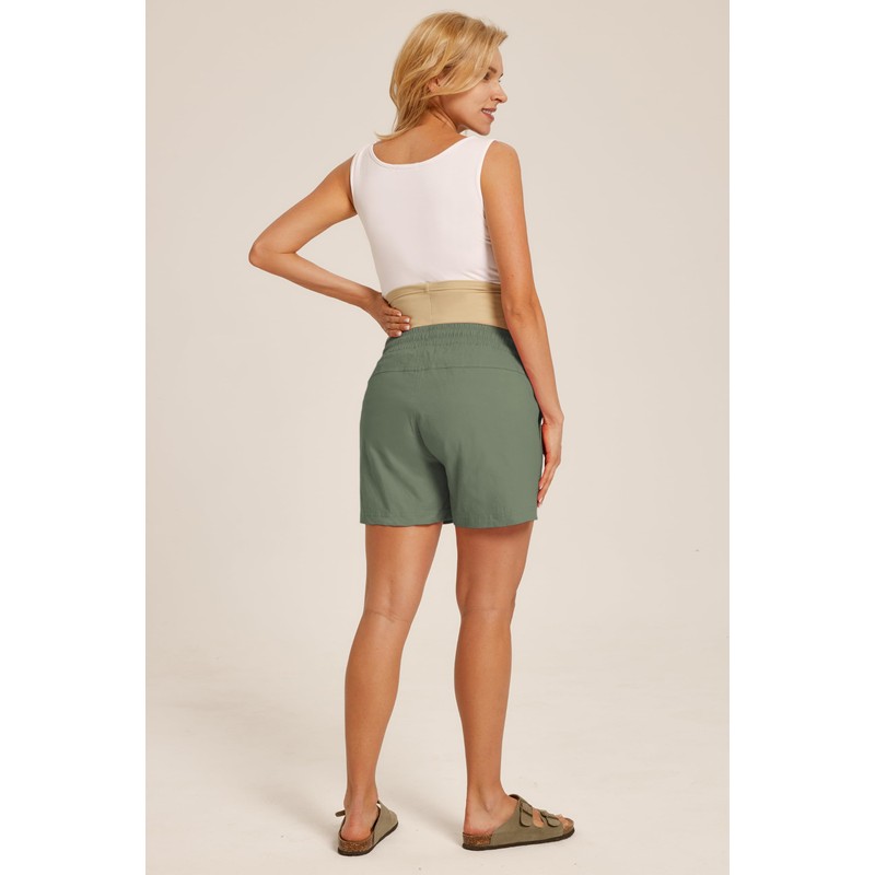Maacie - Pantalones cortos de algodón para maternidad con cordón
