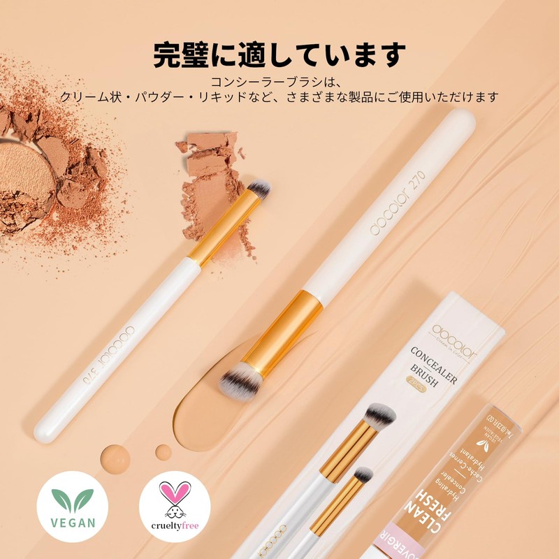 docolor Concealer Brush, Round Tip Concealer, Finger Brush, 270 &