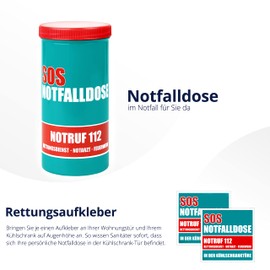 2 x emergency boxes, SOS emergency boxes with rescue sticker and information sheet, patient box, SOS box with free emergency documentation