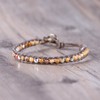 KELITCH Single Wrap Around Leather Bracelet with Crazy Agate Bead