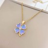 Dainty Clover Flower Pendant Necklace for Women Surgical Stainless Steel