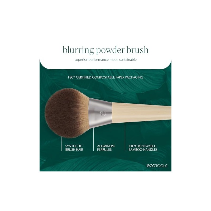 EcoTools Blurring Powder Makeup Brush, for Loose & Pressed Powder,