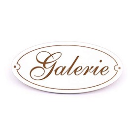 Oval Door Sign with Gallery Motif 15 x 7 cm
