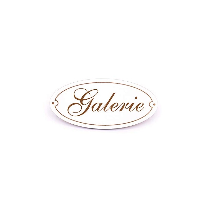 Oval Door Sign with Gallery Motif 15 x 7 cm