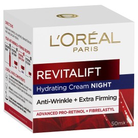 L'Oréal Paris Anti-Ageing Night Cream, With Pro-Retinol and Fibrelastyl, Hydrated & Smoother Skin, Revitalift, 50ml