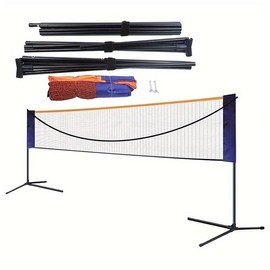 20Ft Portable Tennis Net - Easy Height Adjustment, Convenient Portability - Multi-Purpose Badminton and Volleyball Net with Sturdy Stand for Indoor and Outdoor Games