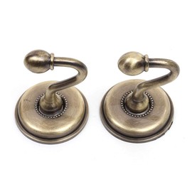 SagaSave 2 PCS Vintage Alloy Pommel, Tieback Hooks Curtain Holdbacks for Door Wall Hat Hangers (Bronze)