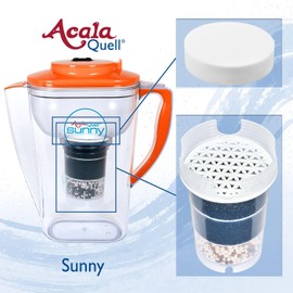 Wasserfilter AcalaQuell Sunny | Orange | Kannenfilter | Aktivkohle Wasserfilter | Kreiert köstlich schmeckendes, wohltuendes Wasser