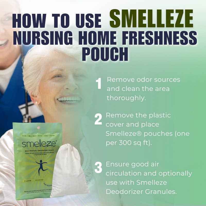 SMELLEZE Reusable Elderly Odor Eliminator & Nursing Home Room Deodorizer