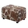 Talayituse Brown Cow Print Stretch Velvet Ottoman Slipcover Rectangle Folding