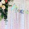 B-COOL Sequin Backdrop Curtains Iridescent White Curtain for Wedding Backdrop