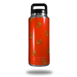 WraptorSkinz Skin Decal Wrap for Yeti Rambler Bottle 36oz Anchors Away Red (YETI NOT INCLUDED)