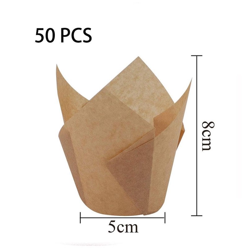 2" Disposable Baking Cups, Muffin Cupcake Cups Liners, Tulip Baking