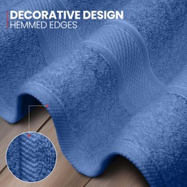 Canadian Linen Imperial Premium Hand Towels, 6 Pack, 16”x27”, Soft Absorbent Cotton Towel Set Lightweight Quick Dry Bathroom Towel for Home Hotel Hair Salon Spa Kitchen Gym Pool Restaurant, Capri Blue