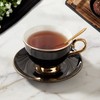 DUJUST Porcelain Tea Cup and Saucer Set with Spoon -