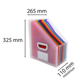 Exacompta - Ref 55598E - Expanding File for Magazines & Documents - 265 x 325mm in Size, 110mm Expandable Spine, 1mm Polypropylene, 12 Sections - Crystal