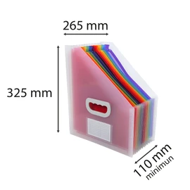 Exacompta - Ref 55598E - Expanding File for Magazines & Documents - 265 x 325mm in Size, 110mm Expandable Spine, 1mm Polypropylene, 12 Sections - Crystal