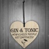 RED OCEAN Gin & Tonic Classy People Novelty Wooden Hanging